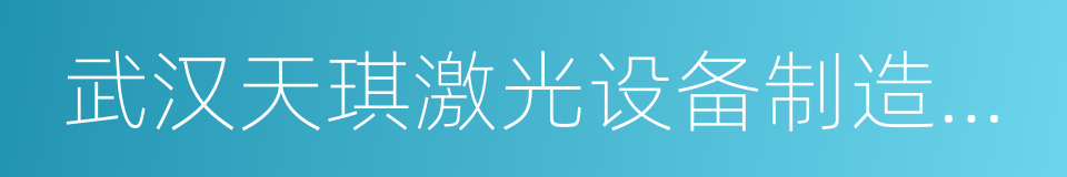 武汉天琪激光设备制造有限公司的同义词