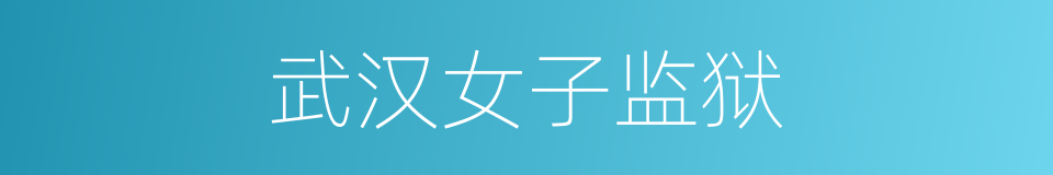 武汉女子监狱的同义词
