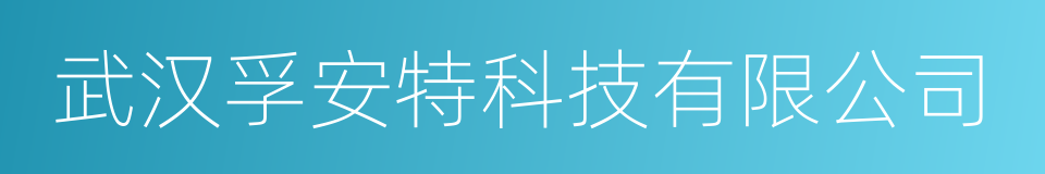 武汉孚安特科技有限公司的同义词