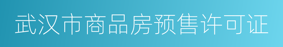武汉市商品房预售许可证的同义词