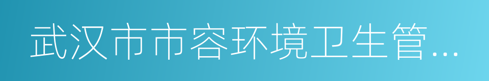 武汉市市容环境卫生管理条例的同义词