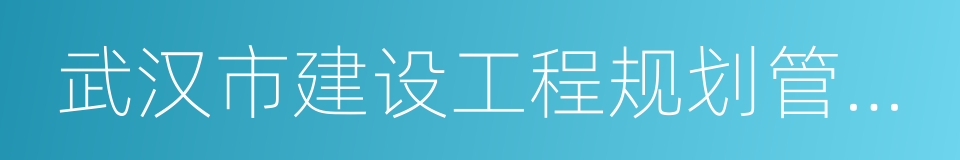 武汉市建设工程规划管理技术规定的同义词