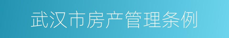 武汉市房产管理条例的同义词