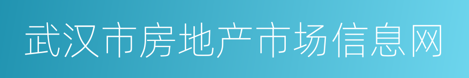 武汉市房地产市场信息网的同义词