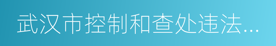 武汉市控制和查处违法建设办法的同义词