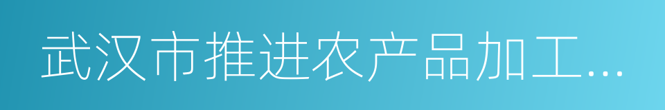 武汉市推进农产品加工业发展办法的同义词