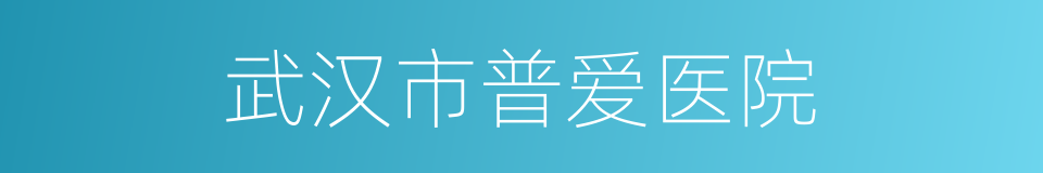 武汉市普爱医院的同义词