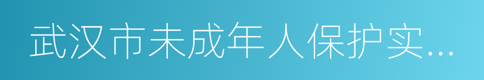 武汉市未成年人保护实施办法的同义词