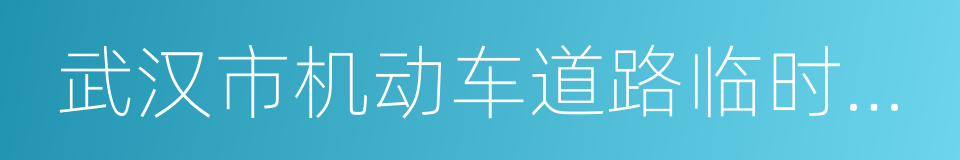 武汉市机动车道路临时停放管理办法的同义词