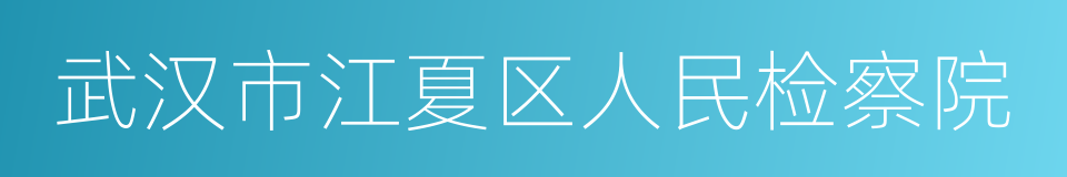 武汉市江夏区人民检察院的同义词