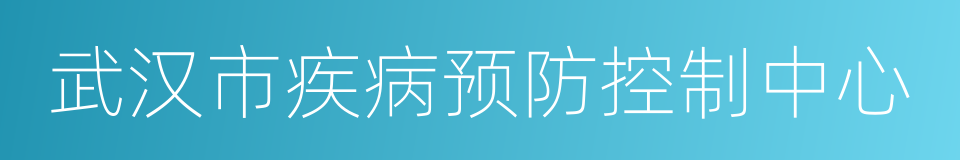 武汉市疾病预防控制中心的同义词