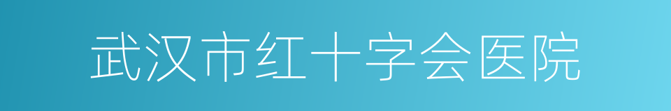 武汉市红十字会医院的同义词