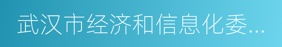 武汉市经济和信息化委员会的同义词