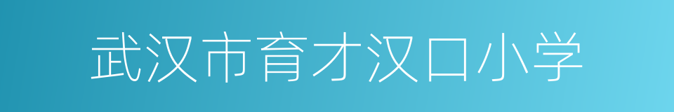 武汉市育才汉口小学的同义词