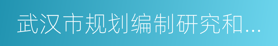 武汉市规划编制研究和展示中心的同义词