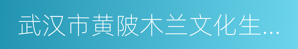 武汉市黄陂木兰文化生态旅游区的同义词