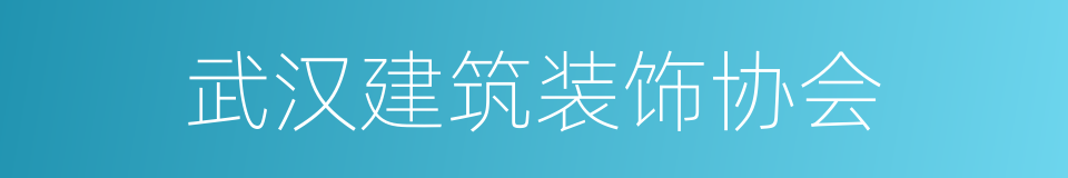 武汉建筑装饰协会的同义词