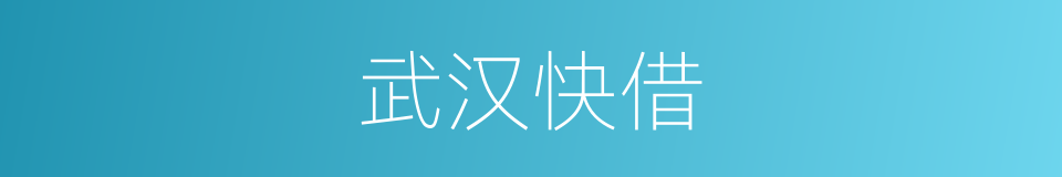 武汉快借的同义词