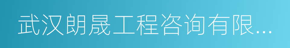 武汉朗晟工程咨询有限公司的同义词