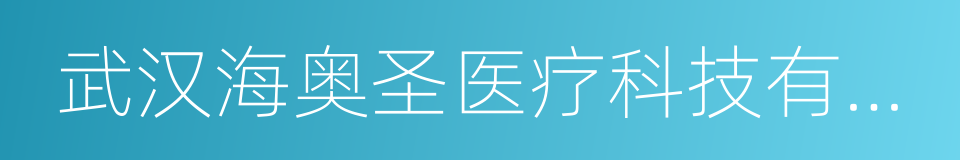 武汉海奥圣医疗科技有限公司的同义词