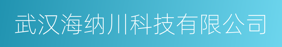 武汉海纳川科技有限公司的同义词