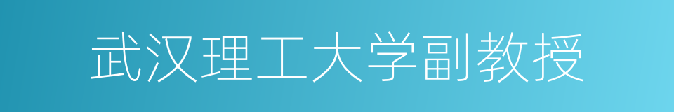 武汉理工大学副教授的同义词