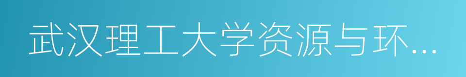 武汉理工大学资源与环境工程学院的同义词