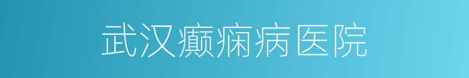 武汉癫痫病医院的同义词