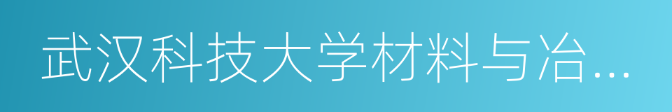 武汉科技大学材料与冶金学院的同义词