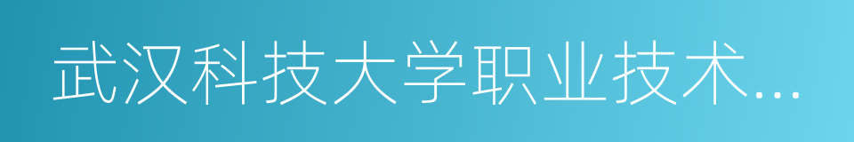 武汉科技大学职业技术学院的同义词