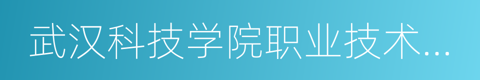 武汉科技学院职业技术学院的同义词