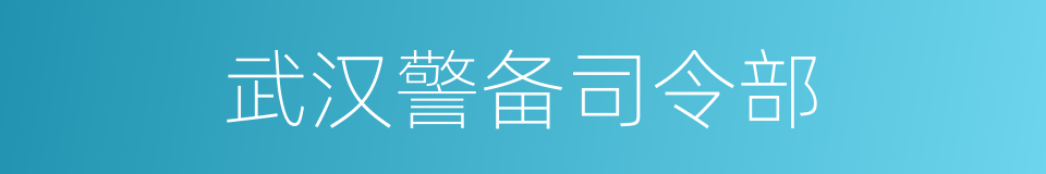 武汉警备司令部的同义词