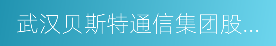 武汉贝斯特通信集团股份有限公司的同义词