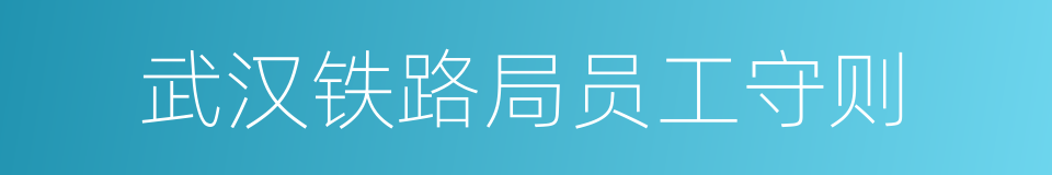 武汉铁路局员工守则的同义词