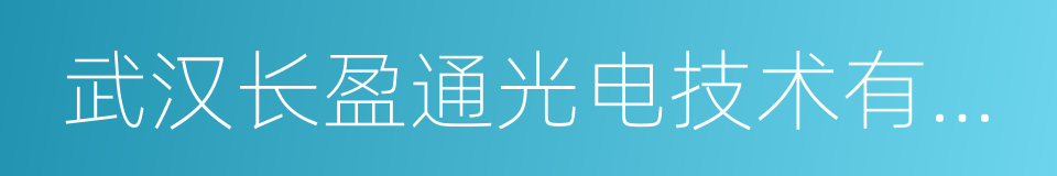 武汉长盈通光电技术有限公司的同义词