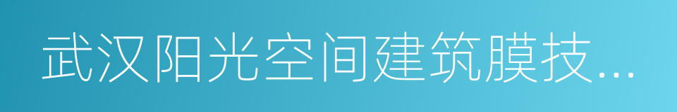 武汉阳光空间建筑膜技术有限公司的同义词