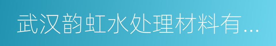 武汉韵虹水处理材料有限公司的同义词