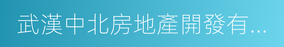 武漢中北房地產開發有限公司的同義詞