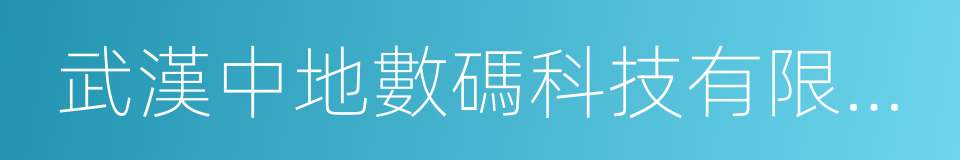 武漢中地數碼科技有限公司的同義詞