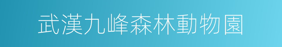 武漢九峰森林動物園的同義詞