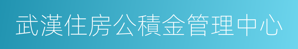 武漢住房公積金管理中心的同義詞