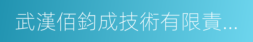 武漢佰鈞成技術有限責任公司的同義詞