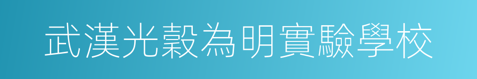 武漢光穀為明實驗學校的同義詞