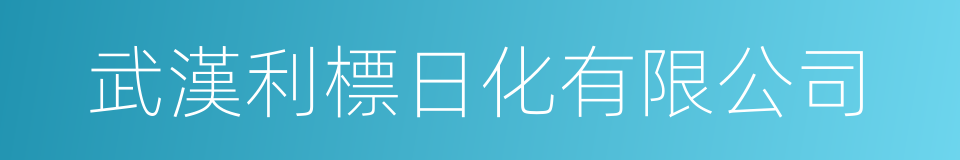 武漢利標日化有限公司的同義詞