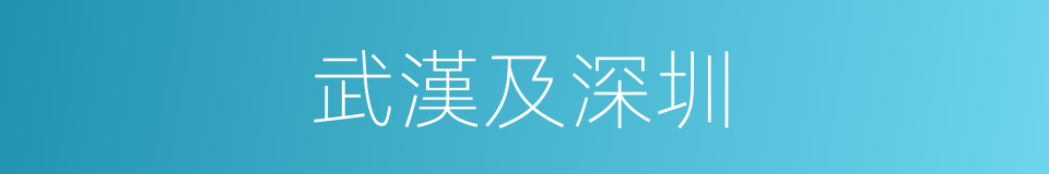 武漢及深圳的同義詞