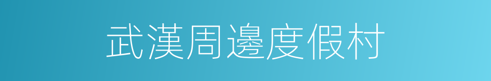 武漢周邊度假村的同義詞