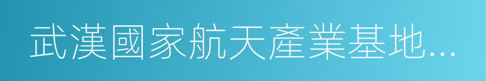 武漢國家航天產業基地實施方案的同義詞