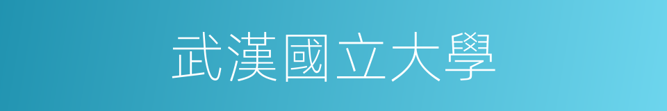 武漢國立大學的同義詞