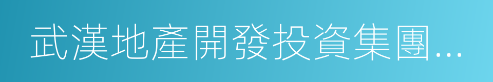 武漢地產開發投資集團有限公司的同義詞