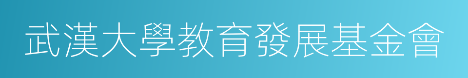 武漢大學教育發展基金會的同義詞